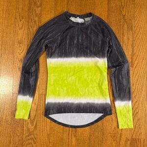 Next by Athena Black and Yellow Long Sleeve Workout Shirt Size S